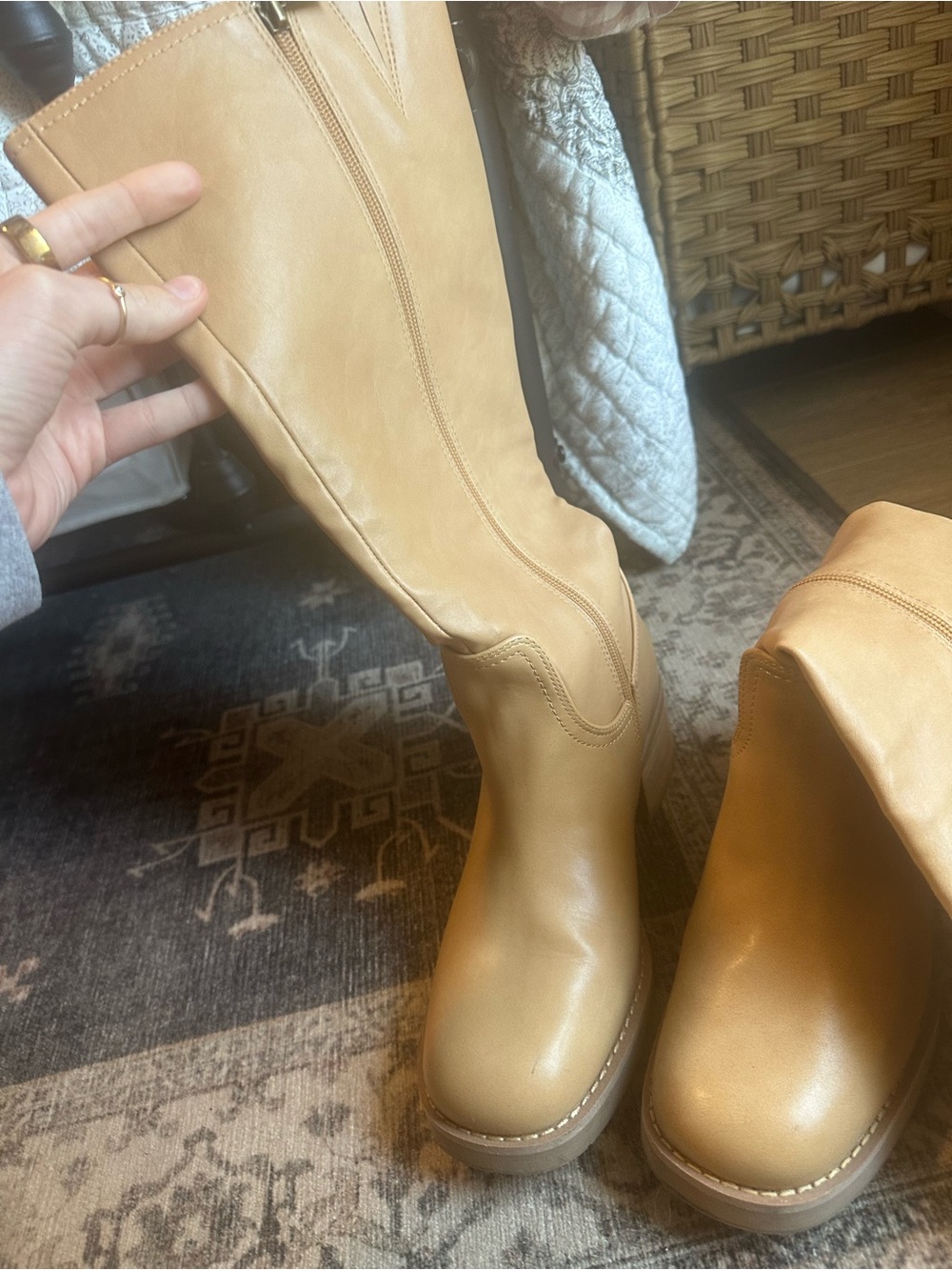 Altar'd State Tan Knee-High Platform Boots
